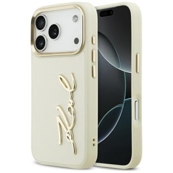 Оригинальный чехол Karl Lagerfeld Karl Script Logo на iPhone 17 Pro - Beige