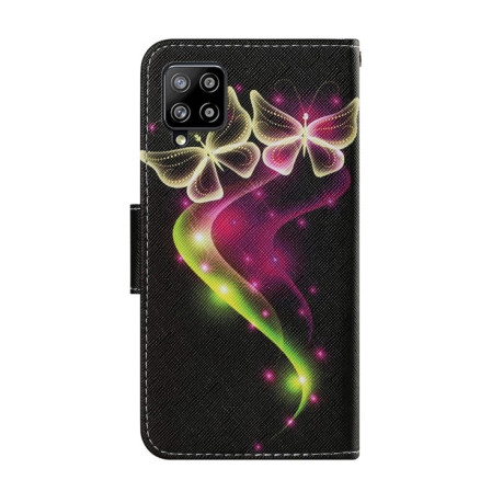Чехол-книжка Coloured Drawing Pattern для Samsung Galaxy M32/A22 4G - Couple Butterfly