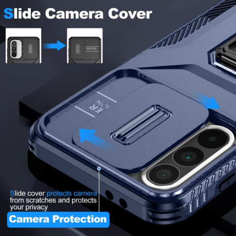 Противоударный чехол Sliding Camshield для Samsung Galaxy A36 - синий
