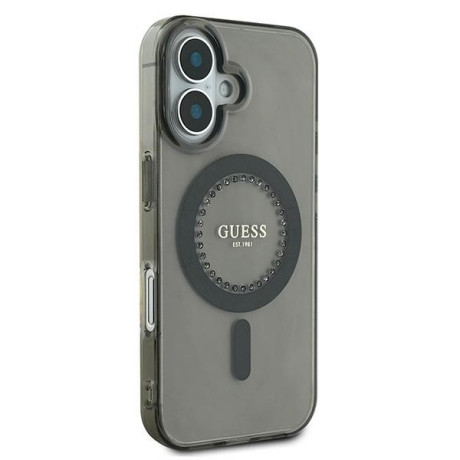 Оригінальний чохол Guess IML Rhinestones MagSafe для iPhone 16 Plus - Black