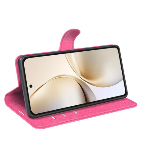 Чохол-книжка Litchi Texture Horizontal Flip Leather Realme 14 Pro+ - пурпурно-червоний
