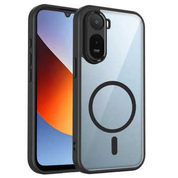 Противоударный магнитный софт-тач чехол Escase на Redmi A7 Pro / Poco C85x — чёрный