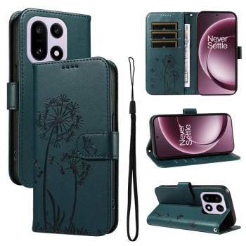 Чехол-книжка с тиснением Dandelion и магнитным хлястиком на OnePlus 15 — синий