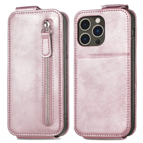 Фліп-чохол Zipper Wallet Vertical для iPhone 15 Pro Max - рожевий