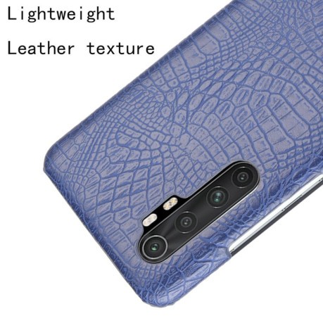 Ударопрочный чехол Crocodile Texture на Xiaomi Mi Note 10 Lite - синий