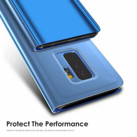 Чохол-книга Clear View на Samsung Galaxy S9+/G965 Electroplating Mirror -сріблястий