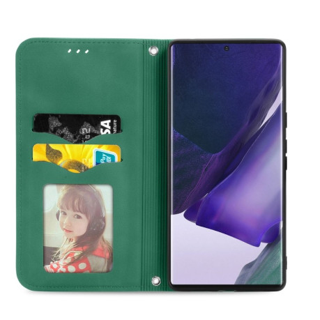 Чехол-книжка Retro Skin Feel Business Magnetic на Samsung Galaxy S22 Ultra 5G - зеленый