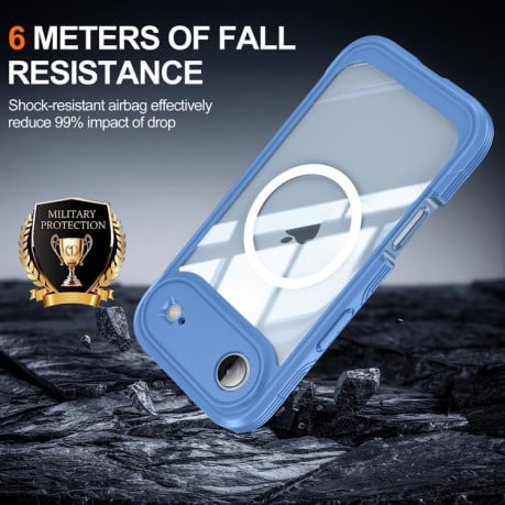 Противоударный чехол RedPepper Tempered Glass с MagSafe на iPhone Air - синий
