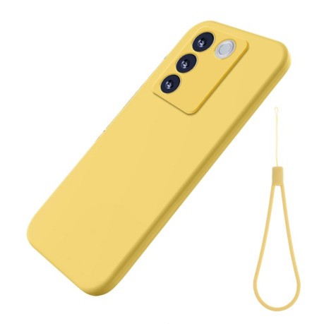 Силиконовый чехол Solid Color Liquid Silicone на Vivo V27e / S16e - желтый