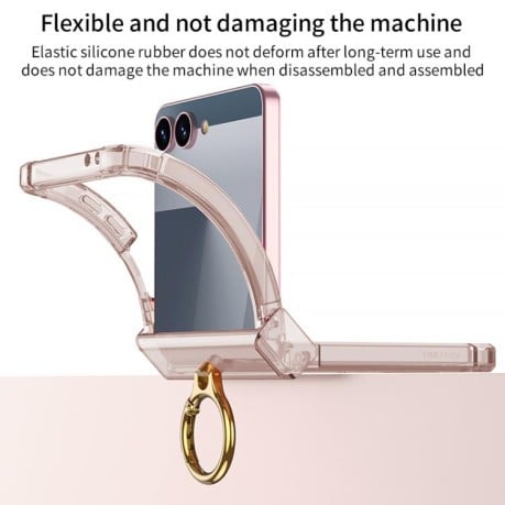 Протиударний чохол GKK Plain Leather для Samsung Galaxy Flip 7 5G - прозоро-зелений