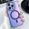 Противоударный чехол MagSafe Lens Holder PC Hybrid TPU для iPhone 15 Pro Max - синий