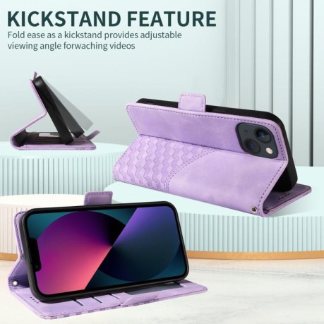 Чохол-книжка Embossed Rhombus Starry Leather для Motorola Moto G15/G15 Power - фіолетовий
