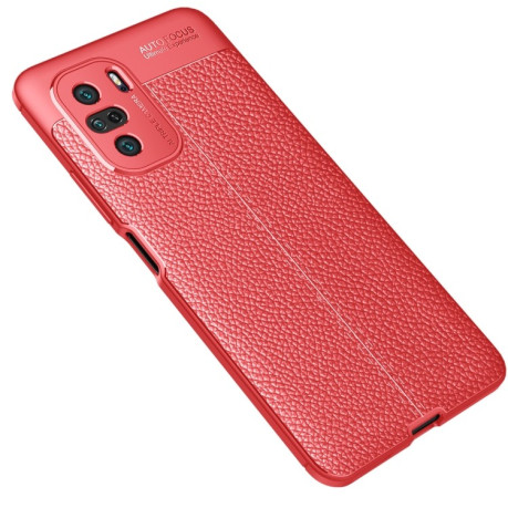 Противоударный чехол Litchi Texture на Xiaomi Mi 11i/Poco F3/Redmi K40/K40 Pro - красный