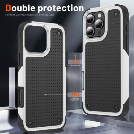 Чохол протиударний PC + TPU Shockproof Protective для iPhone 16 Pro - White+Black