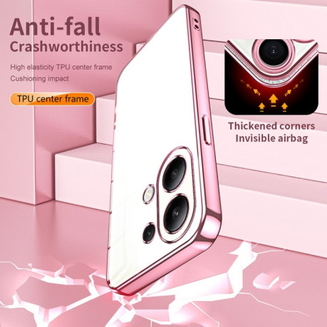 Противоударный чехол Space Fine Hole для Xiaomi Redmi Note 13 4G - розовый