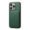 Чехол D04 Calf Texture Dual Card Slot Holder для  iPhone 16 Pro - зеленый