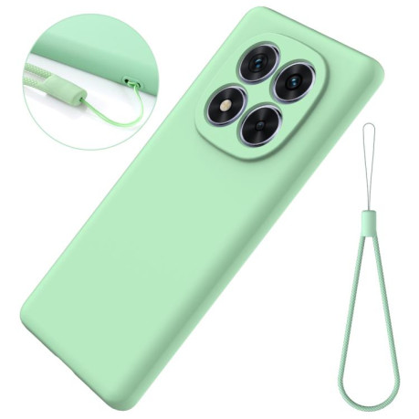 Силиконовый чехол Solid Color Liquid Silicone на Xiaomi Redmi Note 14 Pro 4G - зеленый