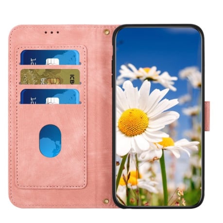 Чехол-книжка Floral Pattern Leather для Samsung Galaxy A56 5G - розовый