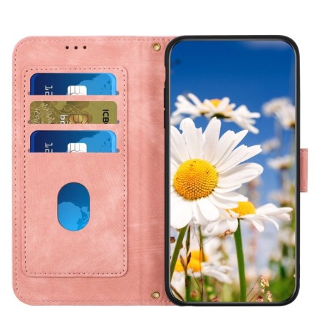 Чехол-книжка Floral Pattern Leather для Google Pixel 8a - розовый