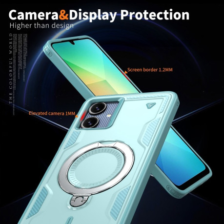 Протиударний чохол MagSafe Holder Armor PC Hybrid  для Samsung Galaxy A06 4G - блакитний