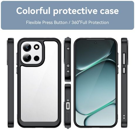 Протиударний чохол Colorful Acrylic Series з кольоровою силіконовою боковиною на OnePlus Nord 6 5G — чорний