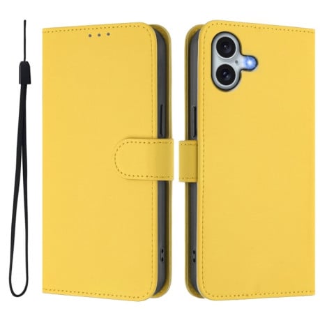 Чехол-книжка Skin Feel S-type для iPhone 16 Plus - желтый