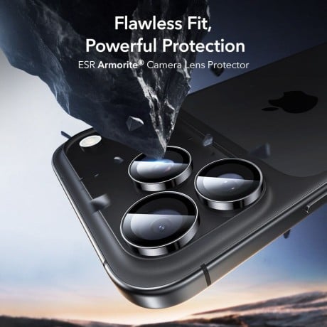 Защитное стекло на камеру ESR Armorite Camera на iPhone 14 Pro / Pro Max / 15 Pro / Pro Max / 16 Pro / Pro Max / 17 Pro / Pro Max - Black