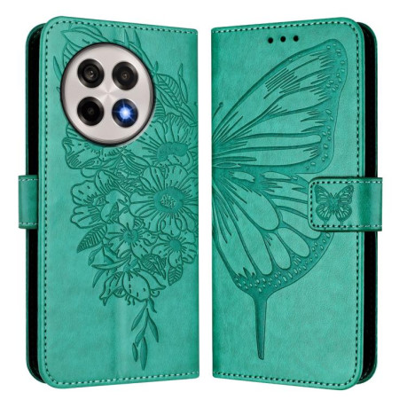 Чохол-книжка Embossed Butterfly для OnePlus 13R/Ace 5/Ace 5 Pro - зелений