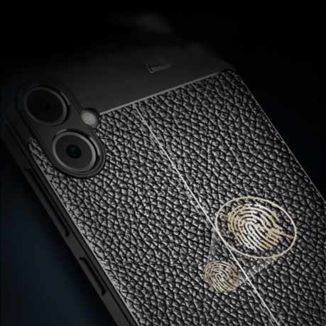 Протиударний чохол Litchi Texture Samsung Galaxy A05 - чорний