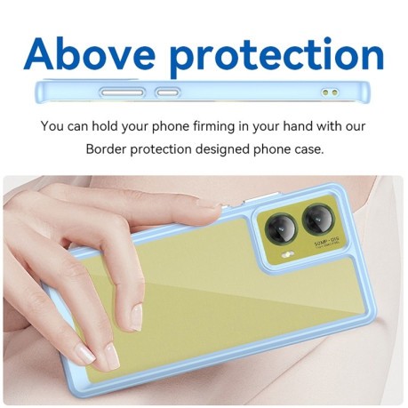 Противоударный чехол Colorful Acrylic Series для Motorola Moto G85 - синий