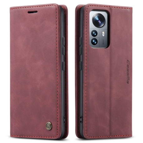Кожаный чехол CaseMe-013 Multifunctional на Xiaomi 12 Pro CaseMe 013 - винно-красный
