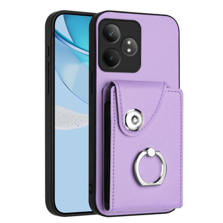 Противоударный чехол Organ Card Bag Ring Holde для Realme GT Neo6 / GT 6T 5G - фиолетовый