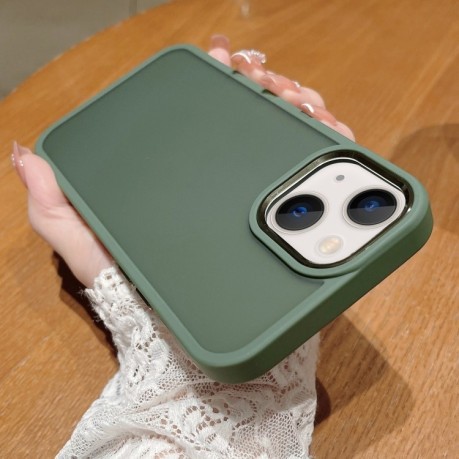 Противоударный чехол Skin Feel для iPhone 15 Plus - зеленый