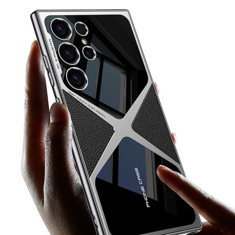 Протиударний чохол GKK Leather Electroplating Supersonic Speed Shockproof для Samsung Galaxy S25 Ultra 5G - червоний