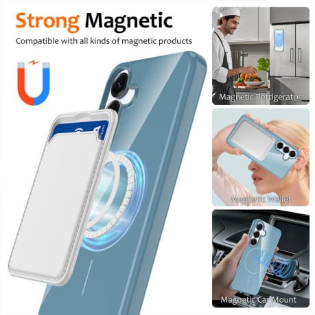 Чехол Glossy глянцевый с MagSafe на Samsung Galaxy S25 FE 5G - синий
