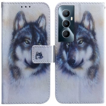 Чехол-книжка Coloured Drawing для Realme C65 4G - Wolf