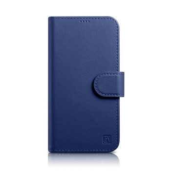 Кожаный чехол-книжка iCarer Wallet Case 2in1 для iPhone 14\13 - синий