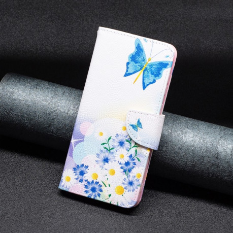 Чехол-кошелек Colored Drawing Pattern для Samsung Galaxy A73 5G - Flower Butterfly