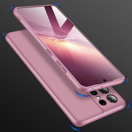 Протиударний чохол GKK Three Stage Splicing Full Coverage Samsung Galaxy S21 Ultra - рожеве золото