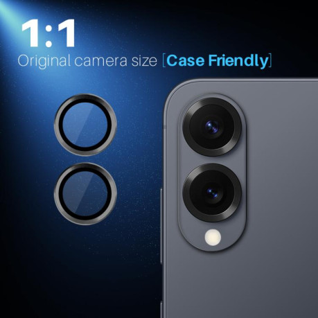 Захисне скло на камеру NORTHJO Camera Lens Protector CD Metal Ring на Samsung Galaxy S25 Edge 5G - чорне