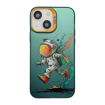 Чехол-книжка Cute Animal Pattern Series для iPhone 15 - Running astronauts