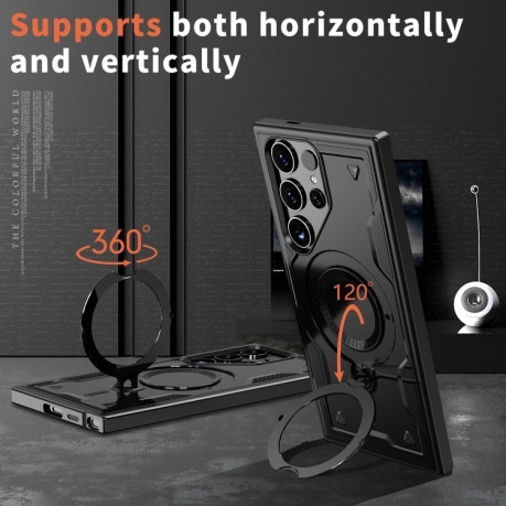 Протиударний чохол MagSafe Holder Armor PC Hybrid  для Samsung Galaxy S25 Ultra 5G - чорний