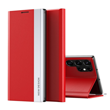 Чехол-книжка Electroplated Ultra-Thin для Samsung Galaxy S24 Ultra 5G - красный