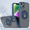 Ударозащитный чехол Metal Ring Holder 360 Degree Rotating на iPhone 15 Plus - синий