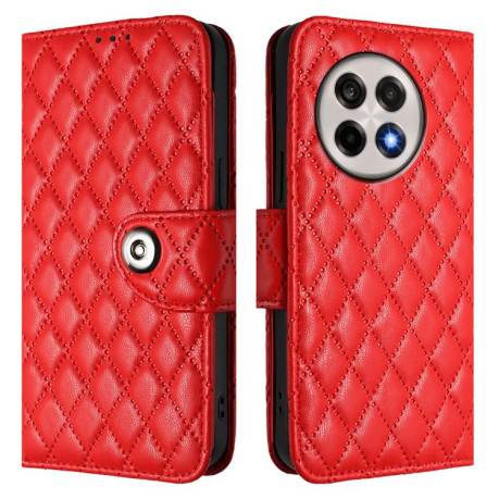 Чохол-книжка Rhombic Texture Flip Leather для OnePlus 13R/Ace 5/Ace 5 Pro - червоний