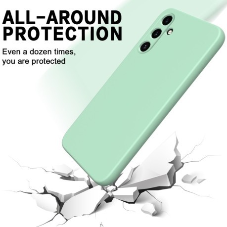 Силиконовый чехол Solid Color Liquid Silicone на Samsung Galaxy M35 - зеленый