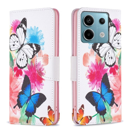Чохол-книжка Colored Drawing Pattern для Xiaomi Redmi Note 13 Pro 5G/Poco X6 5G - Butterflies