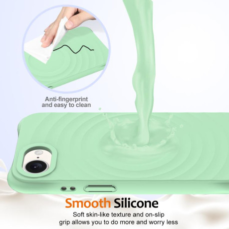 Чохол протиударний Wave Texture MagSafe Magnetic Liquid Silicone для iPhone 16e - зелений