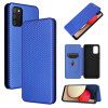 Чехол-книжка Carbon Fiber Texture на Samsung Galaxy A02s - синий