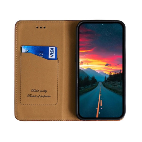 Чехол-книжка Grid Texture для Samsung Galaxy S22 Ultra 5G - коричневый
